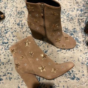 Never worn star sequin booties